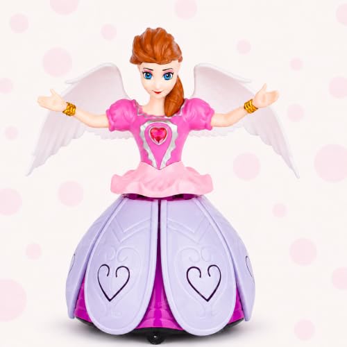 Image of Zest 4 Toyz Musical Toys for Kids Dancing Princess Doll Playset 360 Degree Rotating Light & Sound Toy with Bump and Go Action for 1 Year Old Baby Boys & Girls - (Purple Angle Doll)