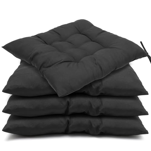 Tutamaz Lot de 4 Coussins de Chaise, Coussins pour Chaises de Cuisine Fabriqués avec Rubans Coussin de Chaise pour Chaise de Bureau Balcon Intérieur et...