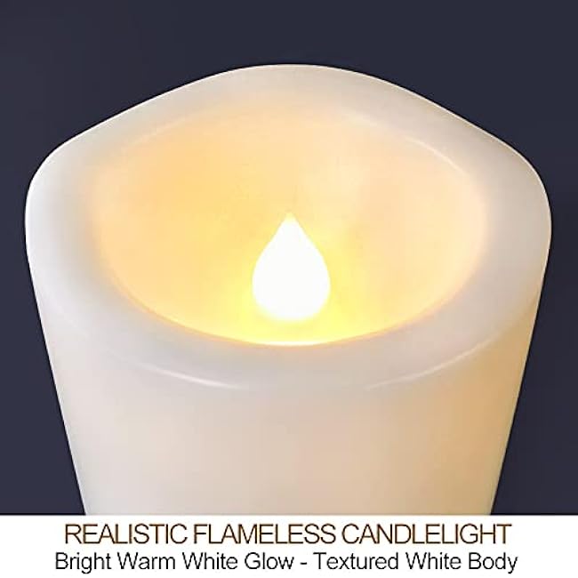 Set of 4 White LED Pillar Candles