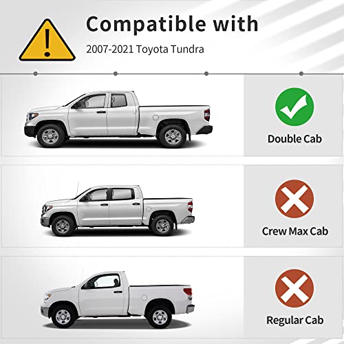 Oedro 6" Running Boards Replacement For 2007-2021 Toyota Tundra Double Cab, Textured Black Side Step Nerf Bars #TOP1