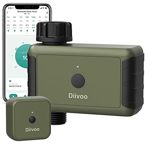 Diivoo Programador de riego por aspersión WiFi Inteligente con Temporizador, frecuencia y duración, Compatible con Alexa y Google Home Cover