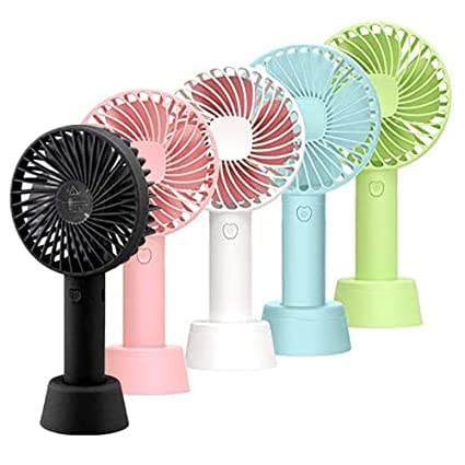 Shree Shyama Mini Portable USB Hand Fan Built-in Rechargeable Battery Operated Summer Cooling Table Fan with Standing Holder Handy Base For Home Office Indoor Outdoor Travel (Multi color) (B0C198XDNX) Amazon Price History, Amazon Price Tracker