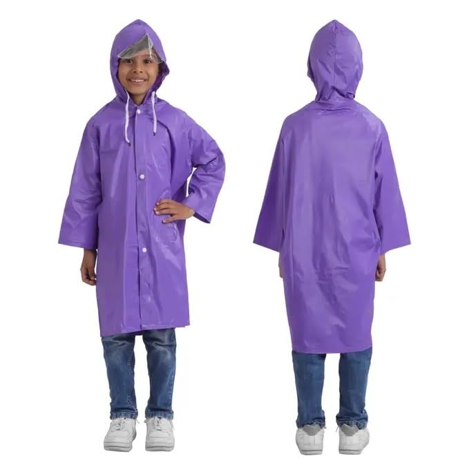 Image of WKLOUYHE Rainwear Boys Raincoat Hood Raincoat Kids Rain Suit Pack Of 01