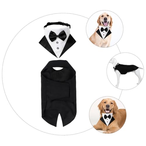 Disfraz Tuxedo Ajustable para Perro con Pajarita y Bandana miniatura 7