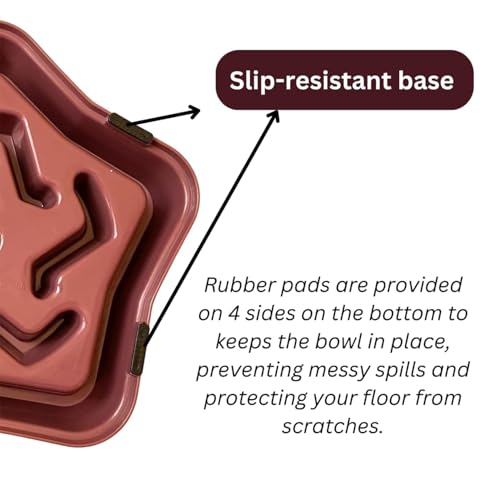 Image of Durable Slow Feeder Bowl for Dogs| Anti-Choke Non-Slip Pet Feeding Base and Easy to Clean| Dish Promotes Healthy Eating| Reduces Bloating and Digestive Issues (Purple)