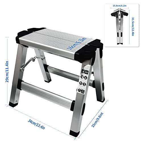 Folding Step Stool Small Foldable Step Stool One Step Ladder With 330 Lb Large Loading Capacity For Kitchen, Bathroom, Closet, Garage, Garden #TOP4