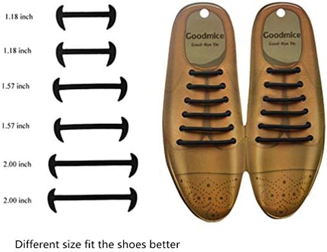 No Tie Shoelaces for Men Leather Shoes Silicone Elastic Waxed Thin Oxford Round Dress Shoes Shoelaces 12 Pcs