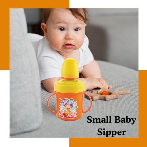 Image of Zerya Hippo Stainless Steel Baby Spout Sipper Cup for Kids /Toddler with Soft Silicone 250 ML (Orange)