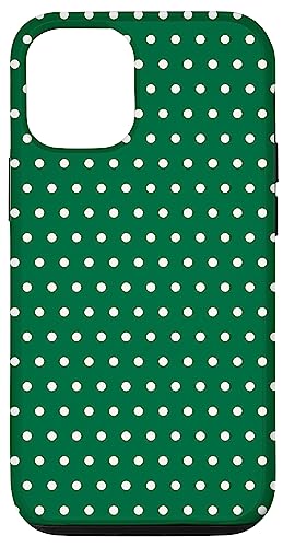 Iphone 12/12 Pro Case, Kelly Green Case, Green And White Polka Dots Phone Case #TOP10