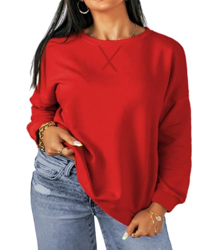 Women's Plus Size Casual Crew Neck Sweatshirt Soft Long Sleeve Pullover Tops XL-5XL2