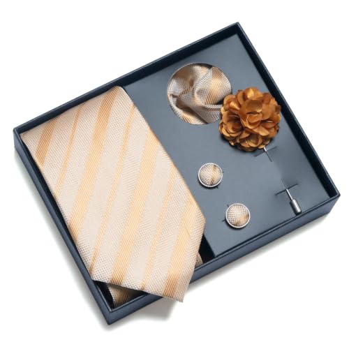 Image of joy alice 70 Colors Ties Set Men Mixed Color Necktie Handkerchief Cufflinks Brooch 3.15 Formal