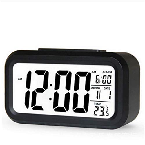 TXY LED Digital Alarm Clock Backlight Snooze Mute Calendar Desktop Electronic Bcaklight Table Clocks Desktop Clock (Black)