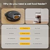 Futterautomat Katze Nassfutter Katzenfutter Automat: Futterspender Katze mit Programmierbarem Timer und Kuehlung - Trockenfutterspender für Hund Kabellos Batteriebetrieben - 4 Mahlzeiten für Haustiere