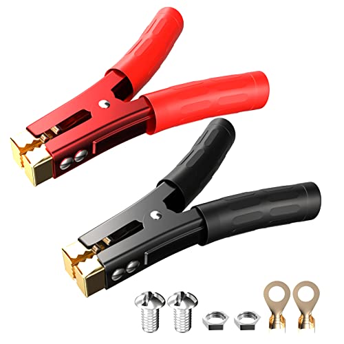 Goupchn Heavy Duty Crocodile Clamps Pure Copper 1000A Car Battery Charger Clamps 2PCS Power...