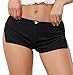 KMBANGI Y2k Sexy Micro Shorts for Women Low Waist Side Slit Mini Boyshorts Slim Pajamas Shorts Lounge Pjs Bottoms Sleepwear(Cute Black,S)