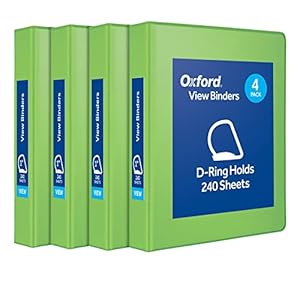 Oxford ClearVue D-Ringordner, 2,5 cm, Grün, 4er-Pack