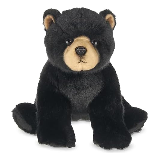 Berington Asher Plush Black Bear Stuffed Animal, 13 Inches