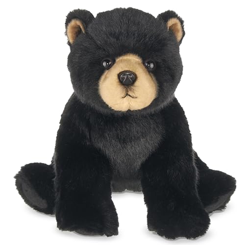 Image of Bearington Asher Plush Black Bear Stuffed Animal - 13" Soft and Cuddly Teddy Bear Plush Toy with Lifelike Details for Babies and Animal Lovers - Adorable Companion Gift for Kids and Toddlers