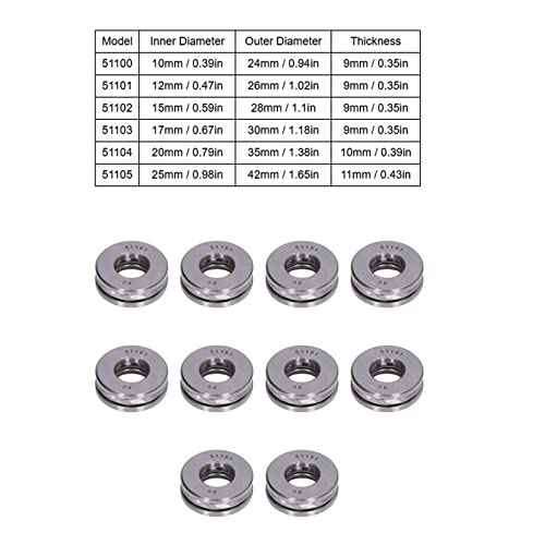 10PCS Cuscinetti a Sfera di Spinta del Piano