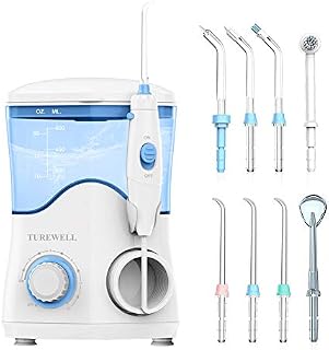 TUREWELL Water Flosser Dental Oral Irrigator with 10 Adjustable Modes, 600ml Countertop Electric