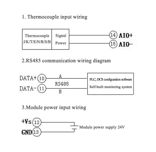 Module d'acquisition température RS485 type K pour contrôle 6 zones