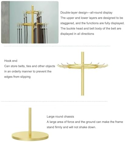 Floor-Standing Belt Rack Display - Metal Organizer for Men's Belts & Ties, Space-Saving Retail Shelves for Clothing Stores & Boutiques, Stylish Hanger Solution