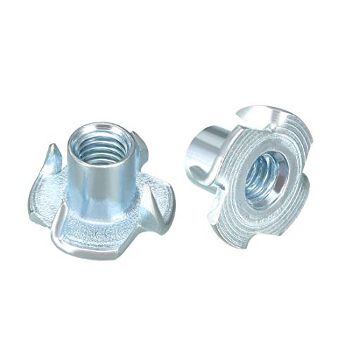 sourcing map 100Pcs M5 4 Tuerca en T con puntas T-Tuerca para escalada en roca Sostiene gabinetes de madera