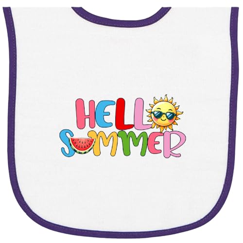 inktastic Hello Summer Baby Terry Cloth Bib