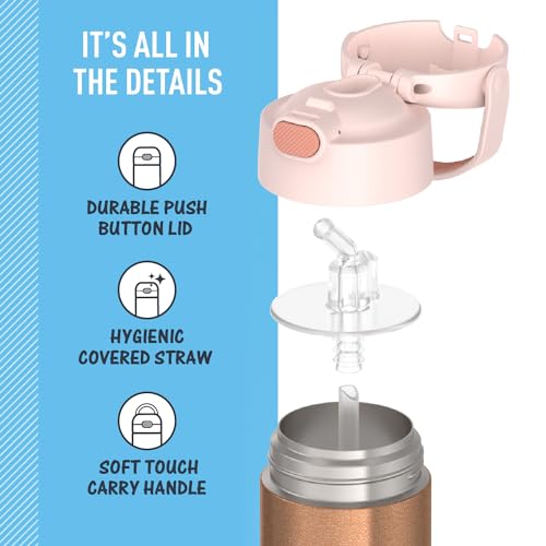 Image of THERMOS FUNTAINER Water Bottle with Straw, 12oz, Rose Gold