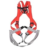 Lmrysalque Rot-Grau-Polyester-Ganzkörper-Klettergurt, Outdoor-Schutz-Sicherheitsgurt