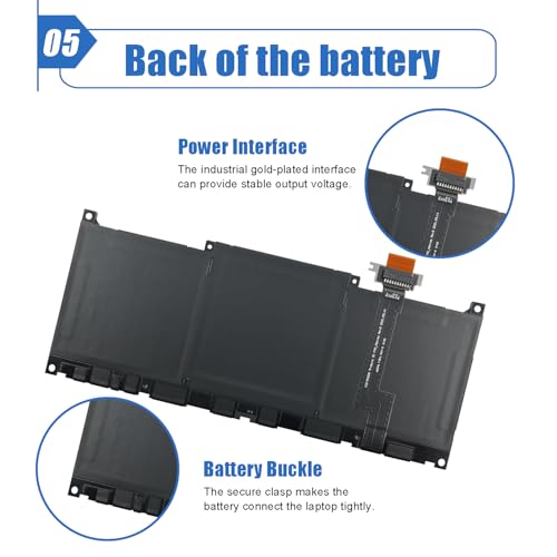Image of 55Wh MN79H Laptop Battery Replacement for Dell XPS 13 Plus 9320 XPS9320-7523BLK-PUS XPS9320-7585SLV-PUS Series Notebook J7H5M 0J7H5M NXRKW 0NXRKW 11.55V