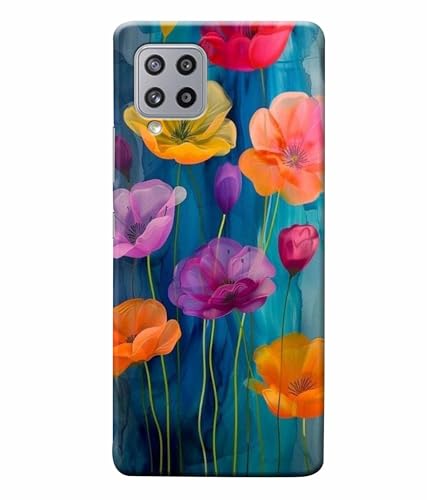 Image of Printed Hard Back Case Cover & Compatible for Samsung Galaxy M42 5G | Flower Vector Art (Multicolor) - D1193