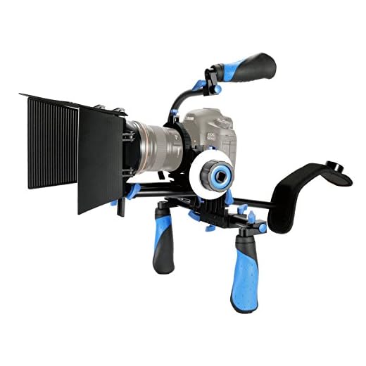 eimo DSLR Rig Set Movie Kit shoulder mount rig with Follow Focus and Matte Box and Top handle for All DSLR Cameras and Video Camcorders
