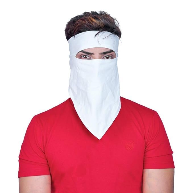 Bike Riding Cotton Rumal Handkerchief Face Mask For Dust Protect Washable And Adjustable for Men and Women (White) (3) (B0D5WR16RQ) Amazon Price History, Amazon Price Tracker