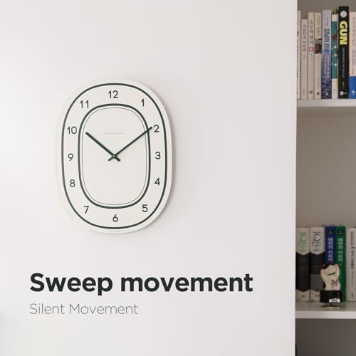 Image of mooas Forest Flatwood Wall Clock,12 inch Wood Wooden Wall Clock | Non-Ticking Sweep Movement Decorative Clock Battery Operated Clock for Home Living Room Kitchen Bedroom Office School