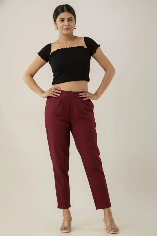 Image of Regular Fit Cotton Woman Trousers Pants Kurti Pant Casual Daily Formal Office Use