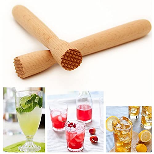 Nawwgy Beechwood Drink Muddler Wooden Masher Crusher Cocktail Damper Tool Ice Hammer