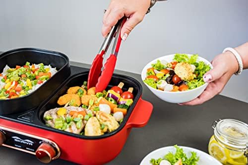 SKAIVA 3 in 1 Hot pot with grill and steamer, Portable electric hotpot grill and steamer, Multifunction 3 in 1 Korean BBQ grill indoor shabu shabu hotpot electric griddle