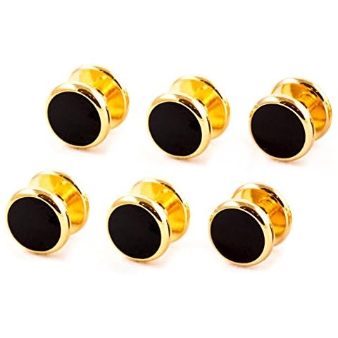 Cuff-Daddy Gold Black Shirt Studs Cover