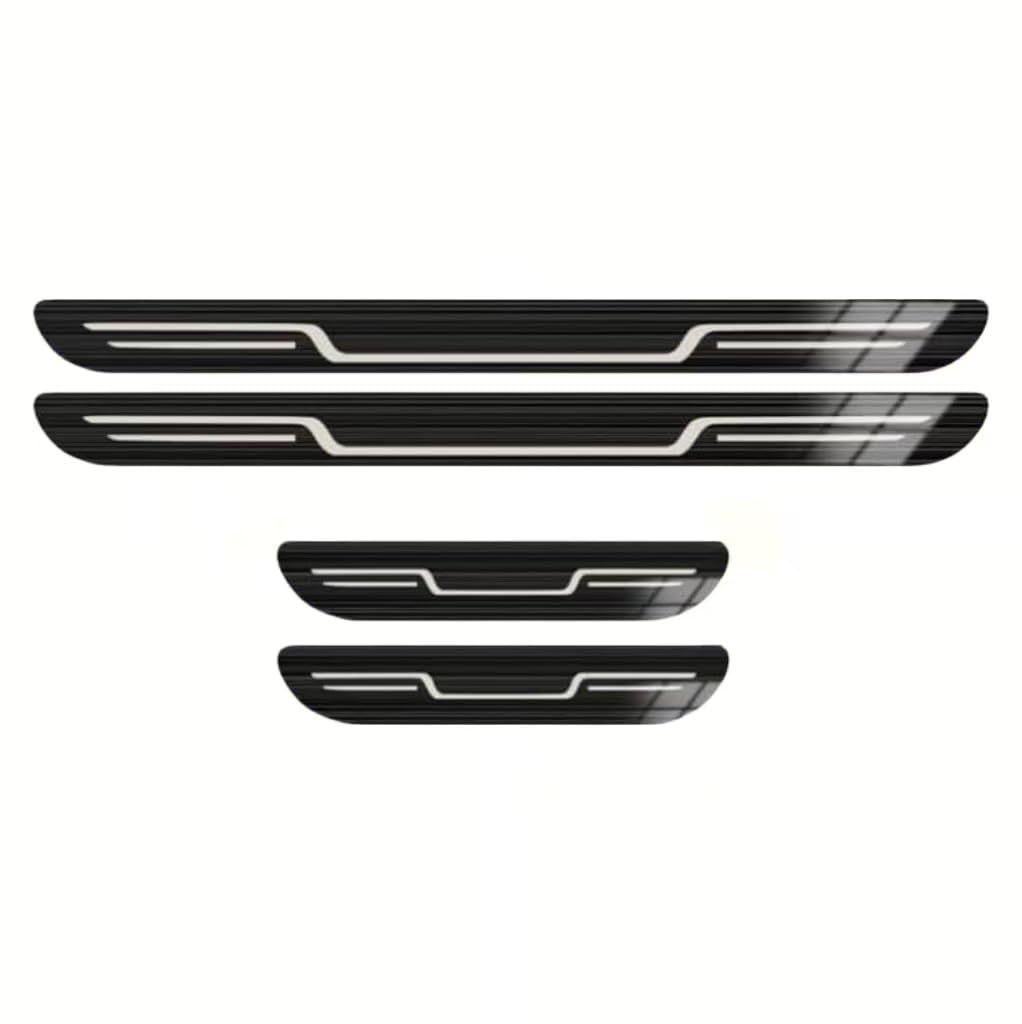 WENINETIES 4 Pcs Door Sill Protector for Leapmotor T03 dal 2020, Entry Guard Scuff Plate Stainless Steel Black Titanium Brushed Decorative Strip Durable