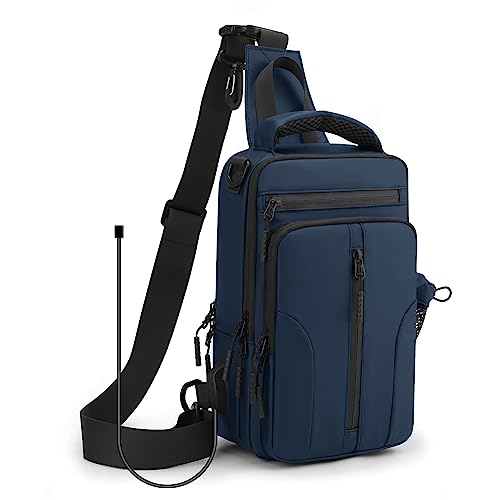 [CYCOKLY] ボディバッグ ショルダーバッグ 斜めがけバッグ 肩掛けバッグ スポーツバッグ メンズ 人気 自転車 旅行 大容量 防水 軽量 多機能 usb充電ポート