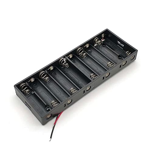 10-AA Battery Slot Spring Clip Holder Case Plastic Storage Box Flat Series 15VDC