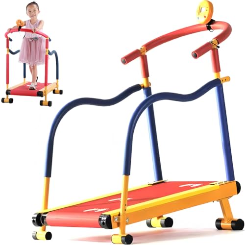 Image of Kids Treadmill for Home - Incline & Handlebars, Manual Self-Propelled Walking Pad, Indoor Workout Equipment for Children, Compact Fitness Solution for Active Kids