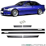 Farbe: Schwarz14 DM Autoteile Türleisten SET Schwarz Zierleisten passt für 3er E36 Coupe Cabrio Serie & M