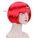 FREE BEAUTY Red Short Bob Cosplay Flapper Wig-Synthetic Costume Women's Natural Looking Halloween Party Christmas Bangs Wigs