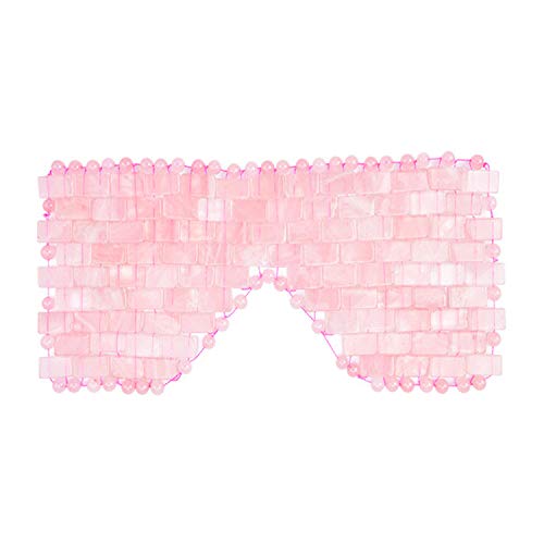 Bandeau pour les yeux en jade, Masque pour les yeux en jade naturel, Quartz rose Eye Masque pour les yeux anti-âge chaud ou froid qui est apaisant, rafraîchissant, détoxifiant