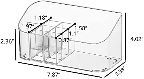 Sunficon Makeup Tray Holder Organizer Cosmetic Display Case Tabletop Desktop Vanity Countertop Bathroom Wall Cabinet Medicine Storage Box 9 Dividers 2 Removable For Womens Ladies Girls Crystal Clear #TOP5