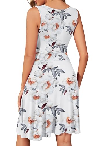 Image of WEACZZY Women's Summer Sleeveless Casual Dresses V-Neck Wrap Floral Holiday Tank Dress Flowy Beach Sundress with Pockets