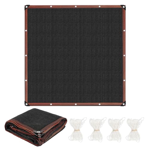 ISOISL Sonnensegel 4x4 m Schwarz Rechteckig Premium HDPE UV Schutz Sonnenschutz Atmungsaktiv Wetterbeständig inkl 3m Befestigungsseile für Garten Balkon Pergola Pool und Gewächshaus