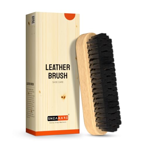 Image of Sneakare Leather Shoe Care Brush with Natural Wood Handle & Nylon Bristles